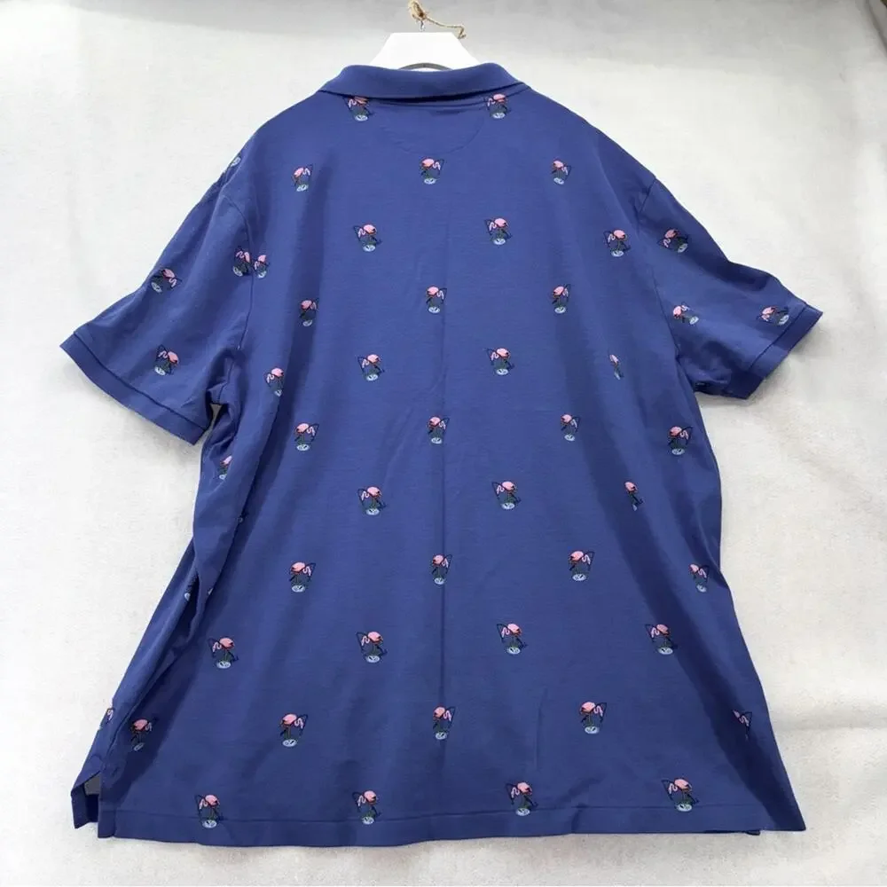 EUC Men’s Polo Ralph Lauren Classic Fit Fishing Flamingo Polo Shirt Blue XXL
